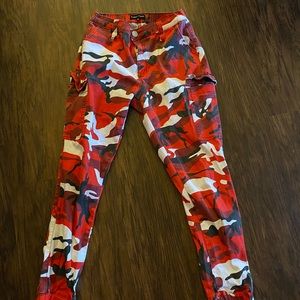 camo red jeans